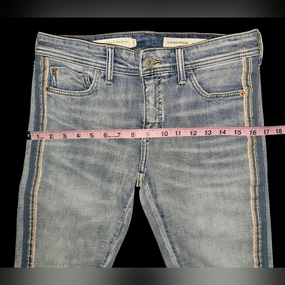 Anthropologie Pilcro Side Stripe Slim Boyfriend Jeans Light Mid Rise Sz 25/0 - Picture 11 of 13